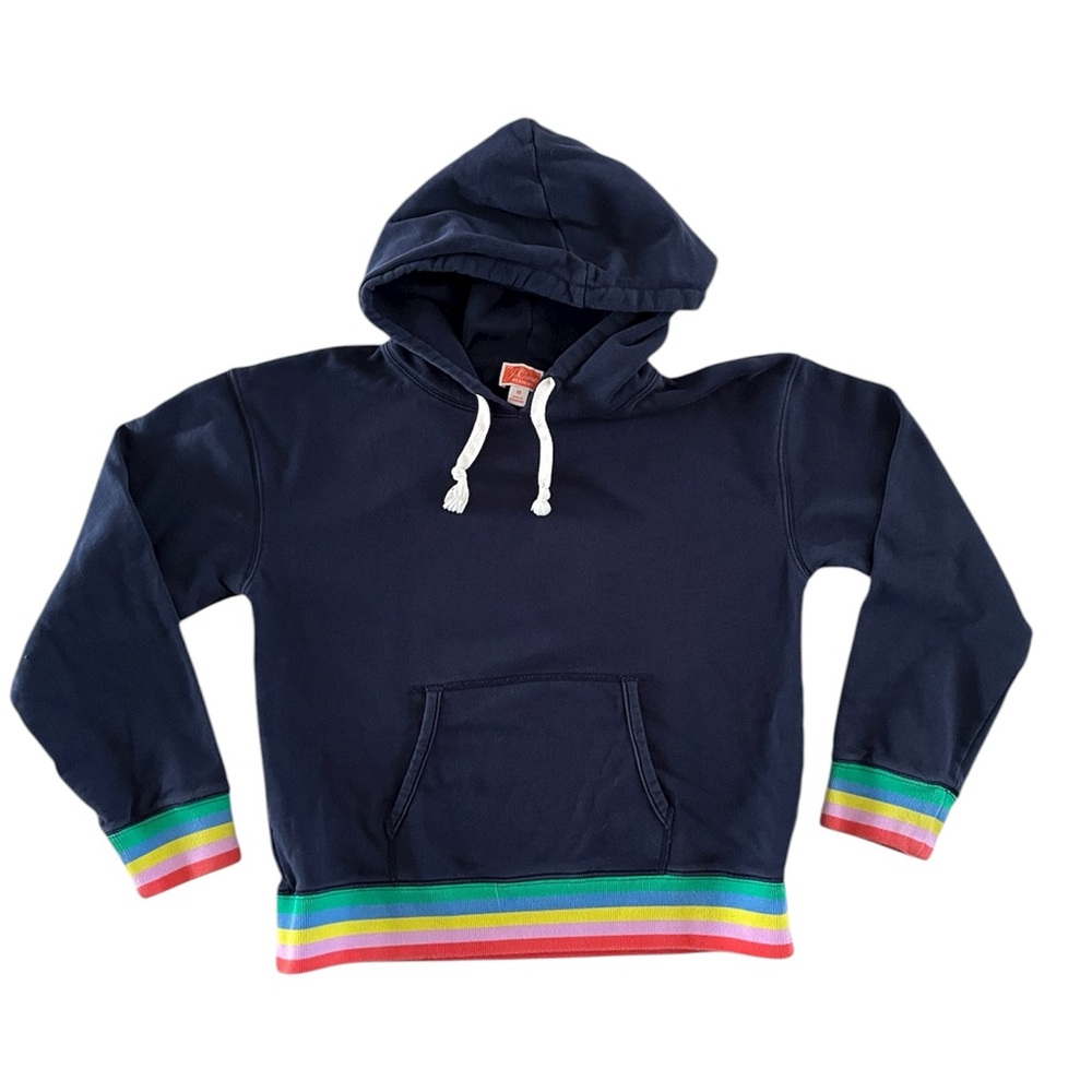 J Crew Striped rib hoodie in original cotton terry - Picture 2 of 6
